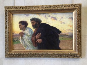 Oil Painting, "The Disciples Peter and John Running to the Sepulchre on the Morning of the Resurrection" by Eugène Burnand 1898