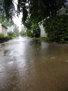 Photo of a flooded alley