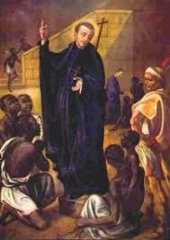 painintg of Saint Peter Claver surrounded by African slaves